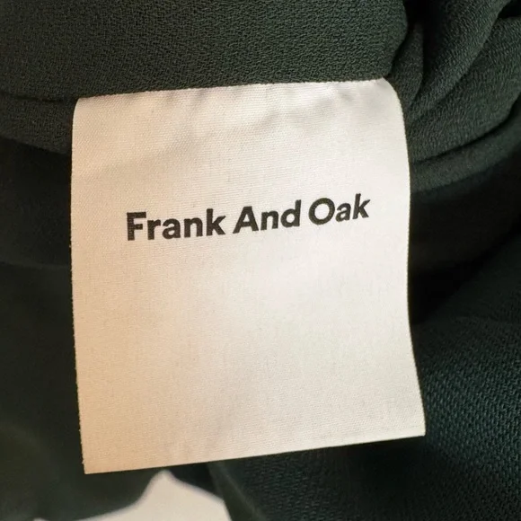 Frank & Oak Forest Green V-Neck Button-Down Shirt Dress - Size M - Picture 9 of 11